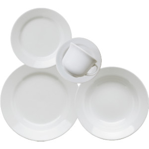 Aparelho De Jantar Biona Donna Branco Cerâmica 20 Peças Oxford