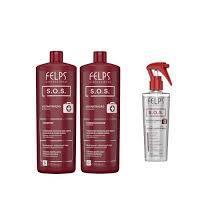 Kit SOS Felps - Shampoo 1 Litro  + Condicionador 1litro + SOS Liss Express 230ml REDS