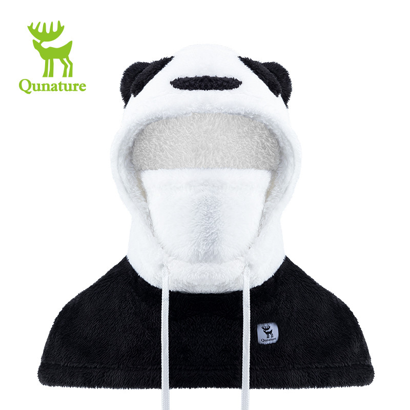 Qunature Pai-Filho Panda Headwear Máscara De Armazenamento De Calor Quente Longo