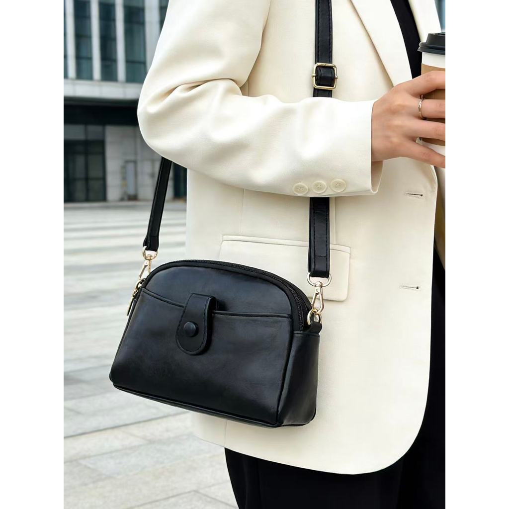 Bolsa Simples Em Couro Encerado Modelo Exclusivo Ombro Transversal De Feminina T308 LING em Oferta na Shopee