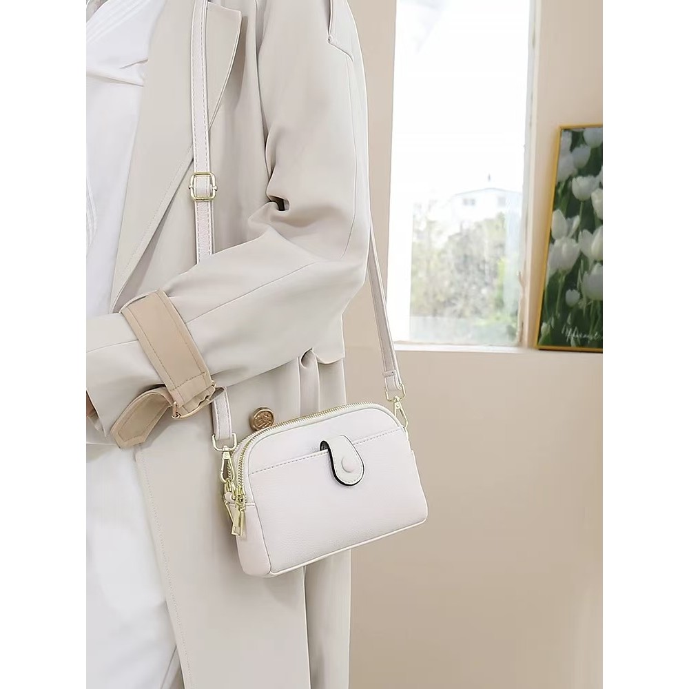 Bolsa Simples Em Couro Encerado Modelo Exclusivo Ombro Transversal De Feminina T308 VT em Oferta na Shopee