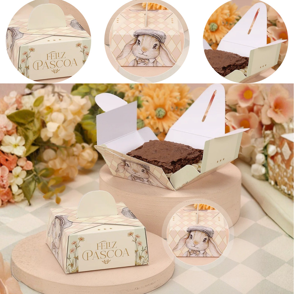 10 CAIXA PARA BROWNIE 7X7CM RECORDAR 5626 ( PASCOA JANGO 2026 )