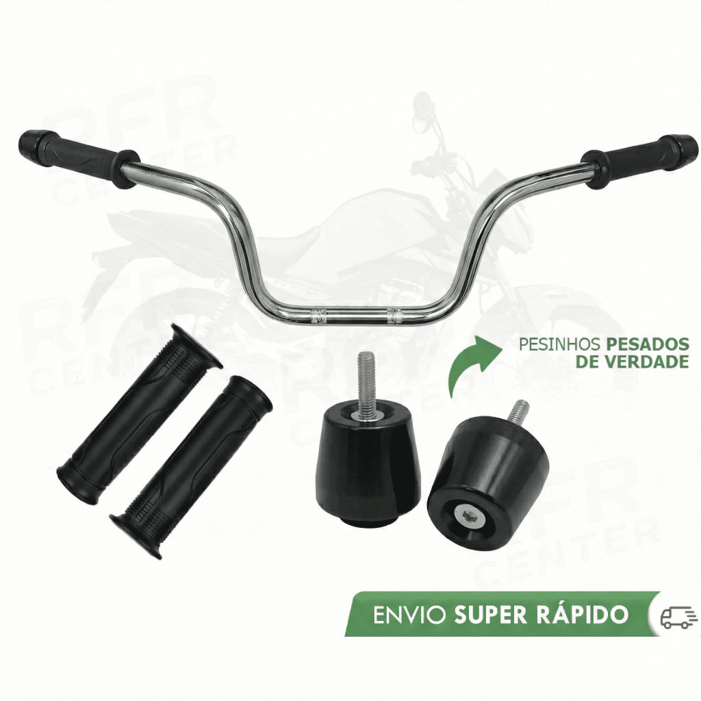 Kit Guidão Cargo Honda CG Fan Titan 160 + Pesinhos PCX 150 Preto + Manoplas em Oferta na Shopee