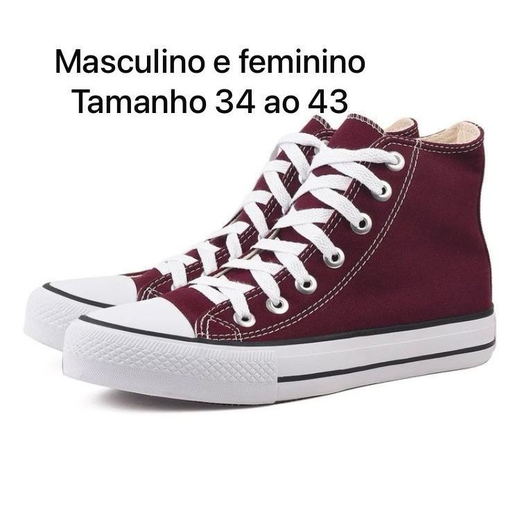 Tênis Botinha Feminino e Masculino All Cano Alto Tradicional +ms Calçados — R$ 64,35 em Shopee