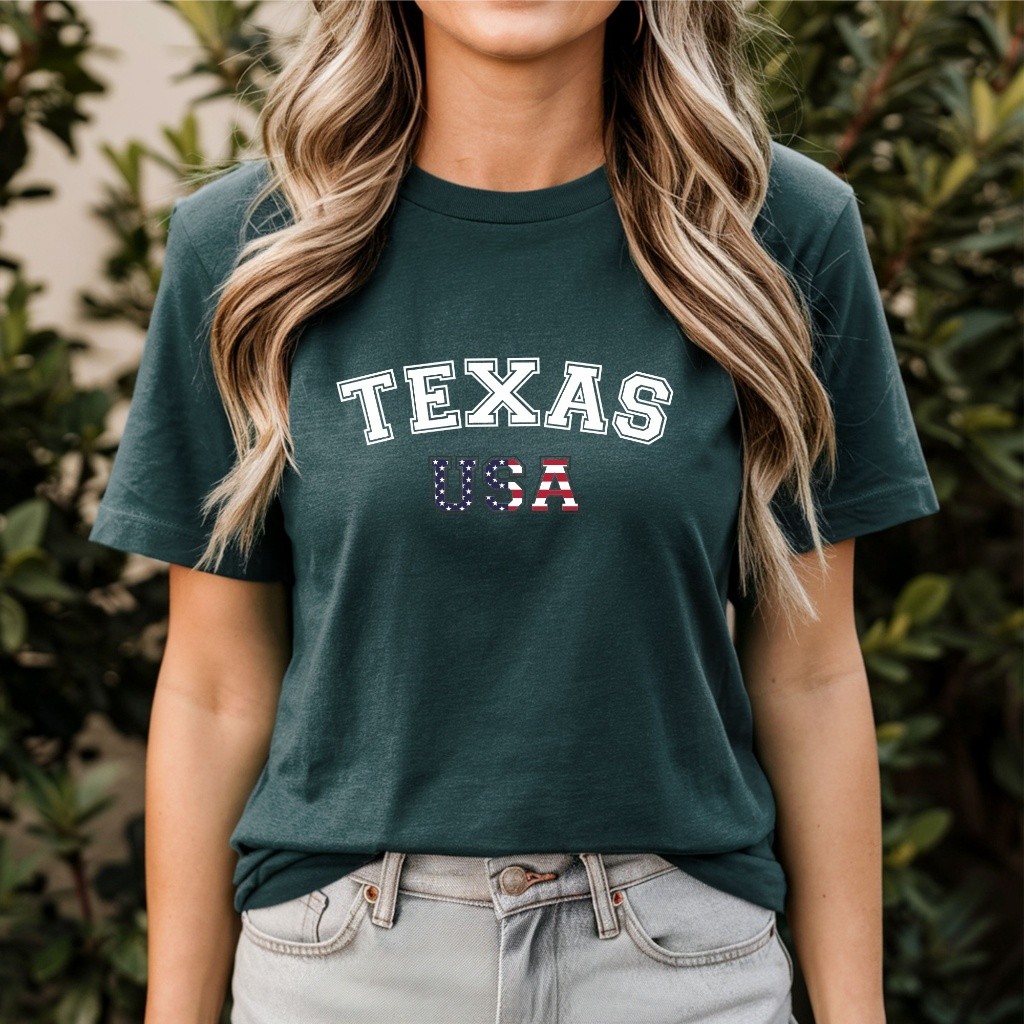 Camiseta Texas Country T Shirt Rodeio Cowgirl Feminina Estampada Bandeira Algodão
