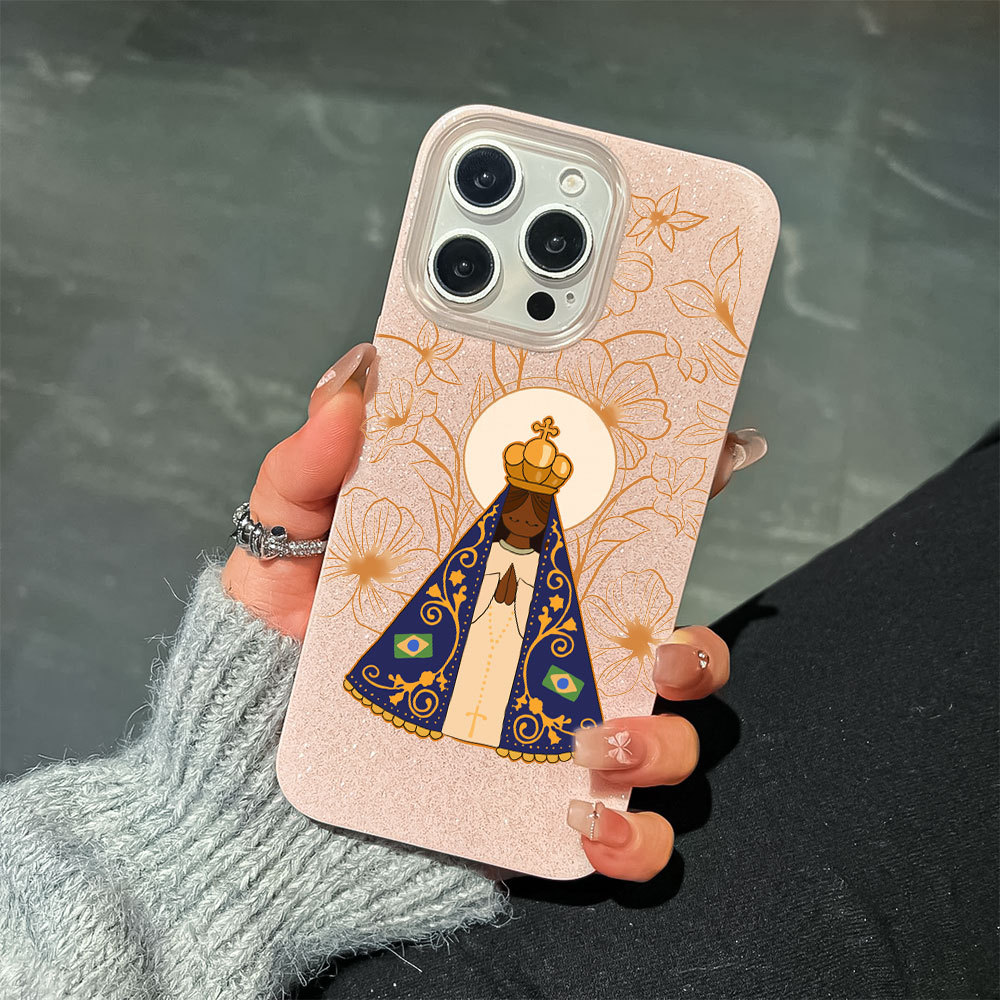 Capinha Capa De Silicone Anti-impacto Para IPhone XR 14 15 16 17 13 11 12 Normal Pro Max Ar Nossa Senhora Caso De Telefo — imagem 2 de 2