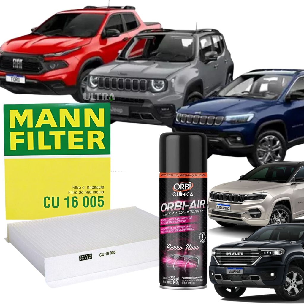 Kit Filtro Ar Condicionado Cabine para Fiat Toro / Jeep Renegade / Compass / Rampage / Commanderr em Oferta na Shopee