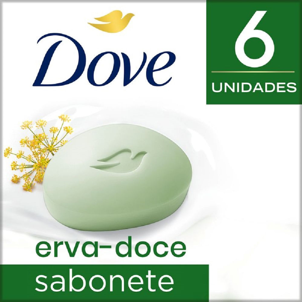 Sabonete Dove Erva Doce e Camomila 6 Unidades 90g em Oferta na Shopee