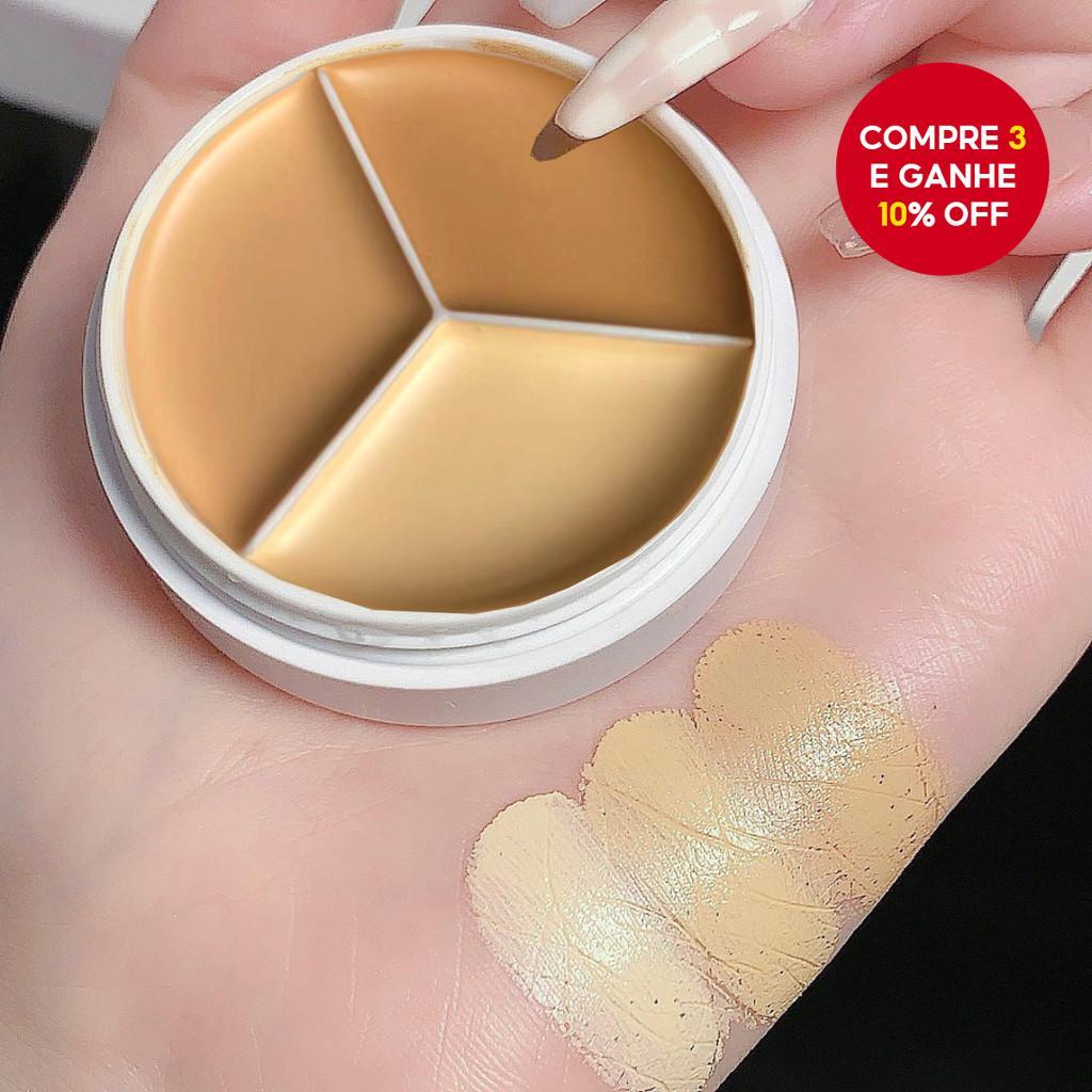 Corretivo Corretor De 3 Cores DIKALU-Para Marcas De Acne , Olheiras , Bolsas Sob Os Olhos (Calha De Lágrimas)