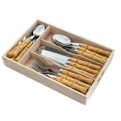 Faqueiro 24 Peças Bambu Hauskraft em Oferta na Shopee