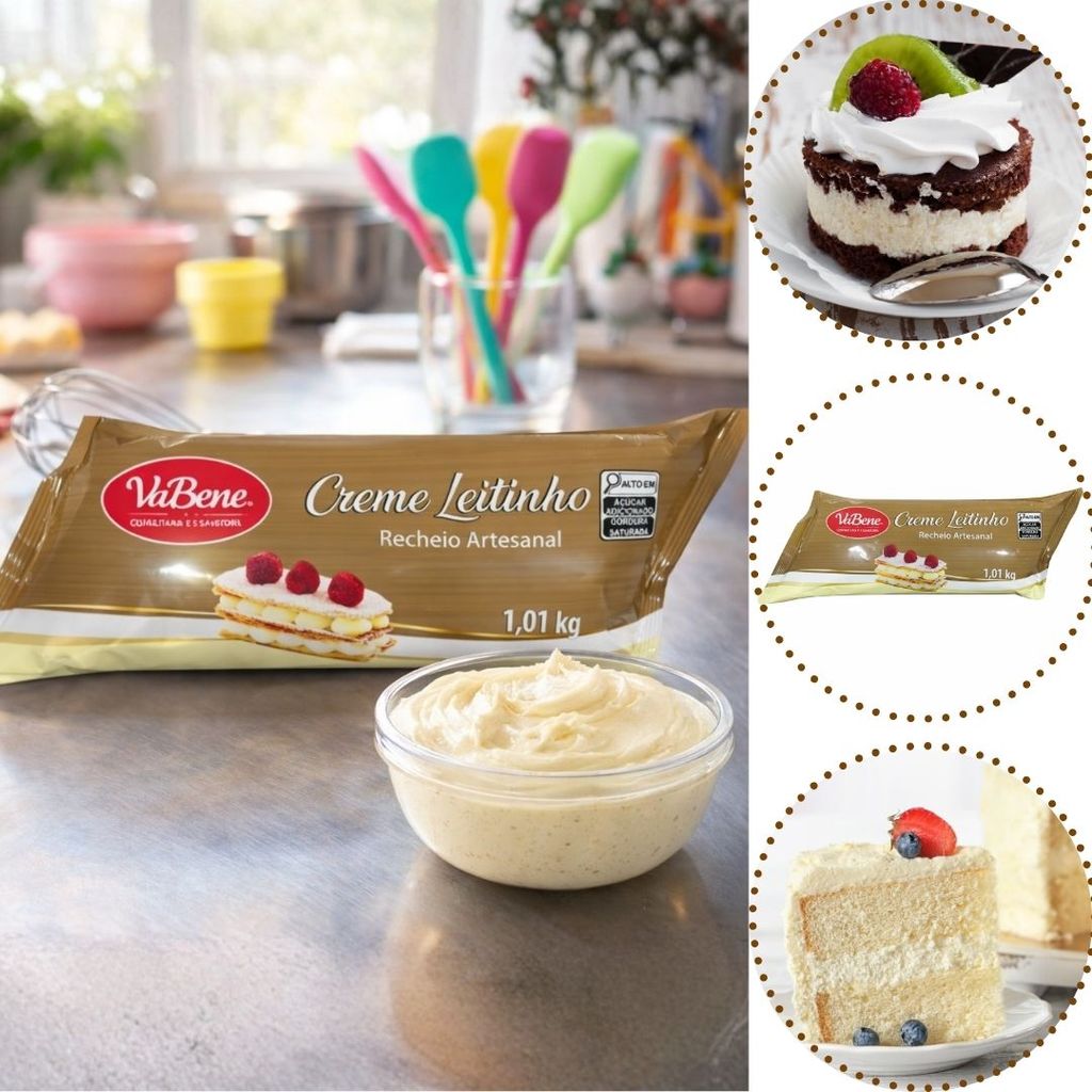 RECHEIO ARTESANAL CREME LEITINHO 1,01KG  VABENE em Oferta na Shopee