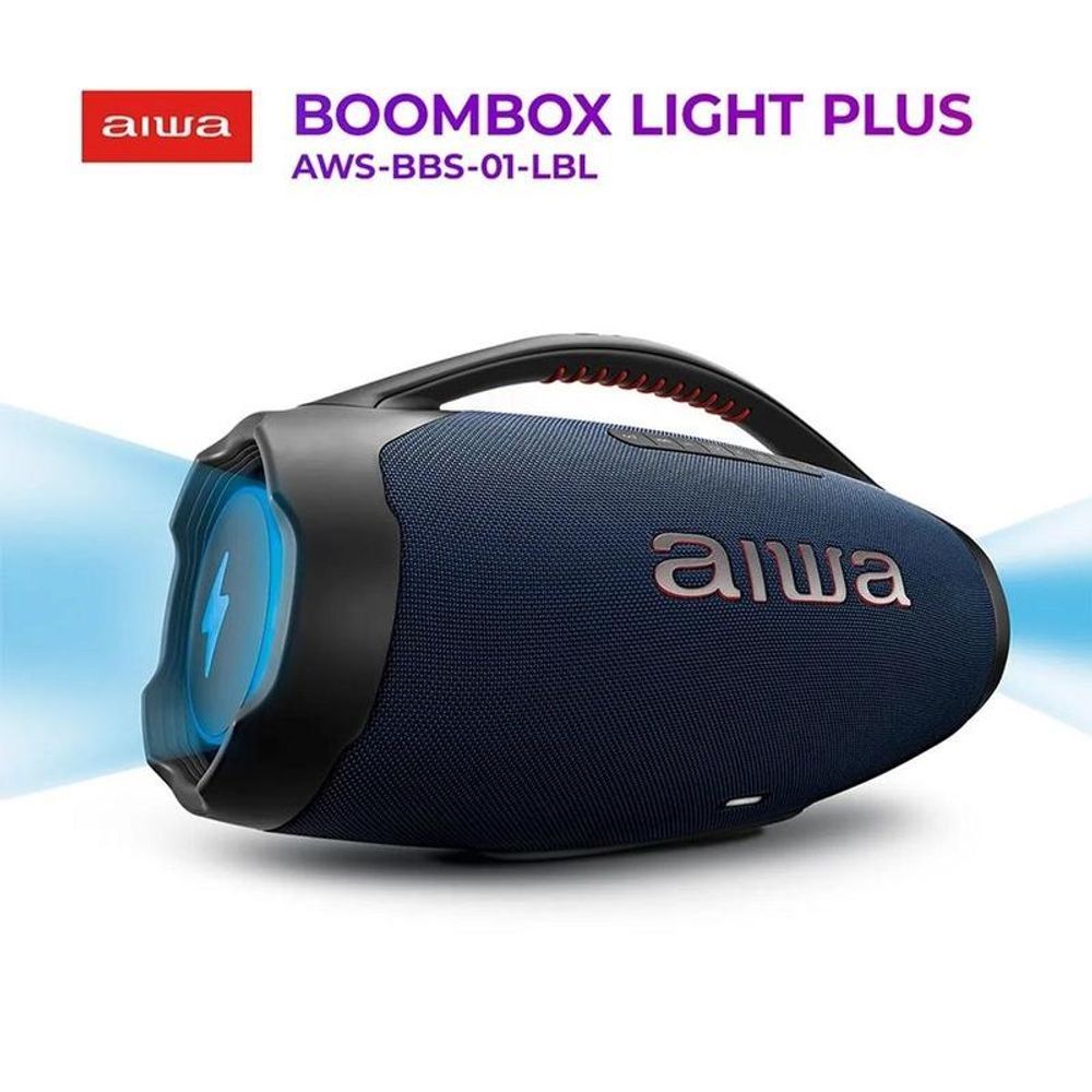 Caixa de Som AIWA Boombox Plus Bluetooth AWS-BBS-01-LB, 200W Azul em Oferta na Shopee
