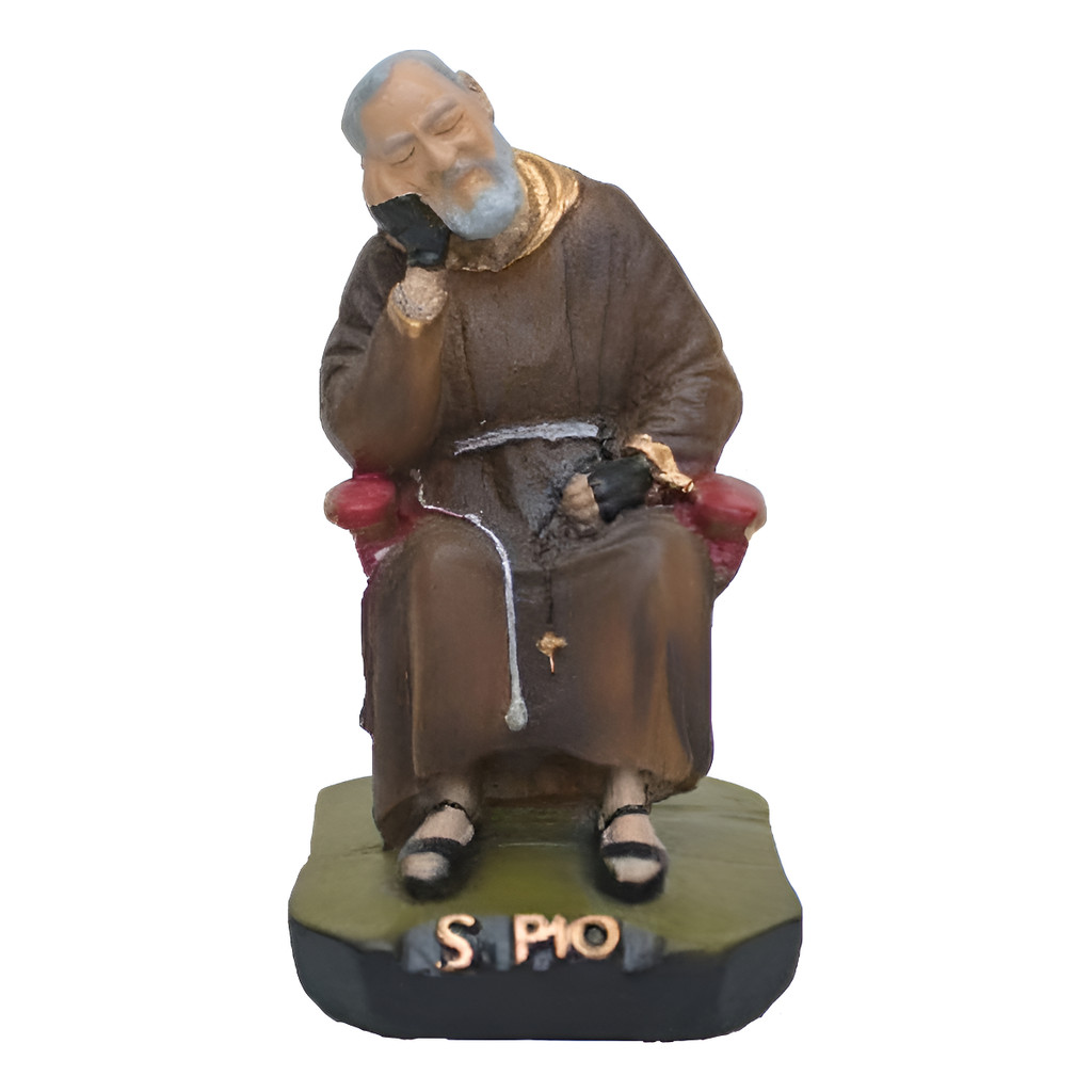 Padre Pio Sentado 12cm