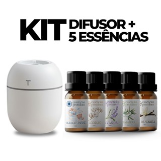 Kit Mini Umidificador Difusor Aromatizador Ambient  Egg com Essências | 1 Difusor + 3 ou 5 Essências em Oferta na Shopee