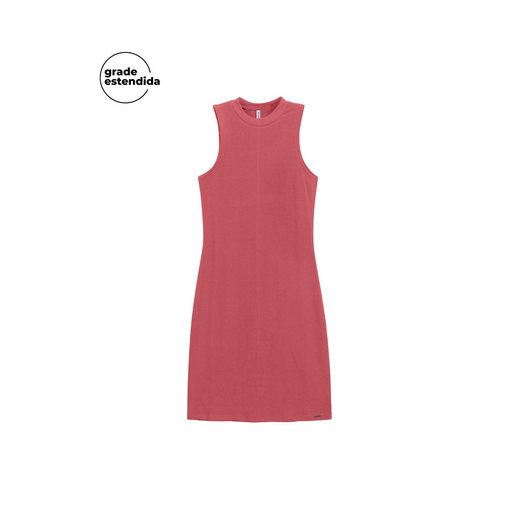 Vestido Feminino Básico Canelado Regata Marialícia Rosa em Oferta na Shopee