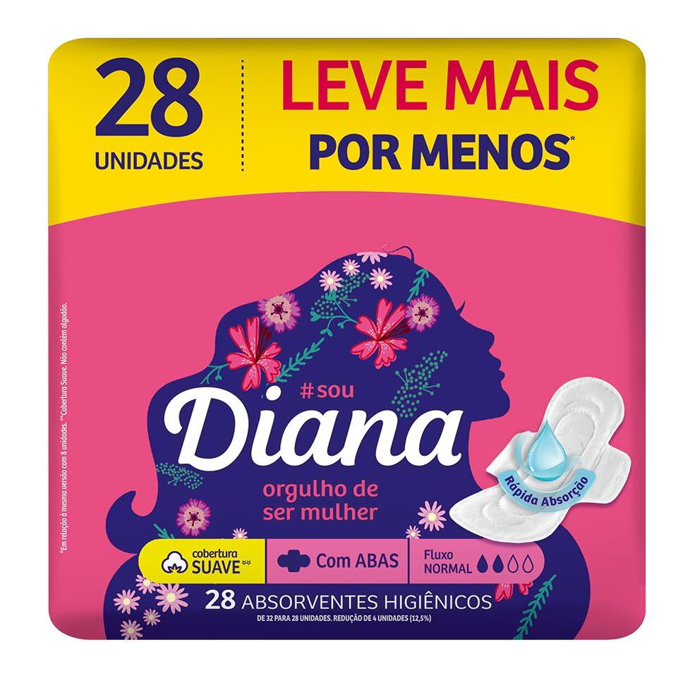 Absorvente Diana Suave Com Abas 28 Unidades em Oferta na Shopee