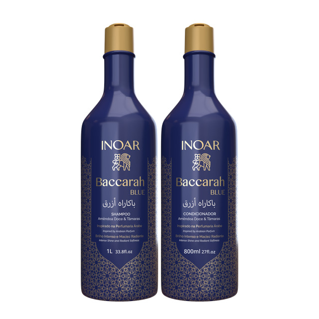 Inoar Kit Baccarah Blue Shampoo 1L e Condicionador 800ml em Oferta na Shopee