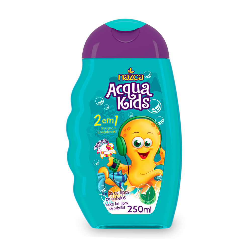 Shampoo Infantil Acqua Kids 2 em 1 Tutti Frutti para Todos os Tipos de Cabelo com 250ml em Oferta na Shopee