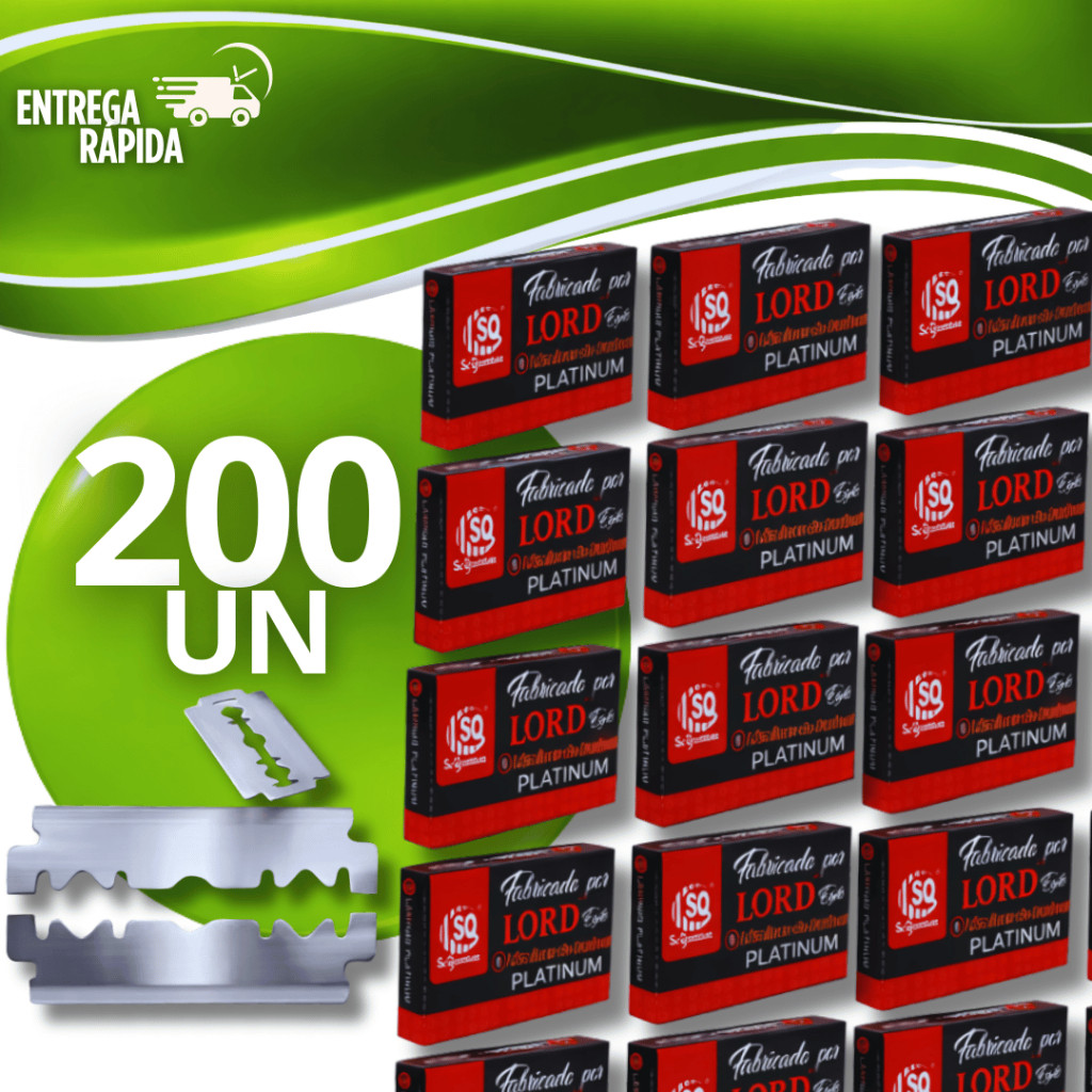 200 Lâminas para Barbear - Aço Inox Premium - Fácil Troca e Alta Performance para Barbearias Corte na Regua