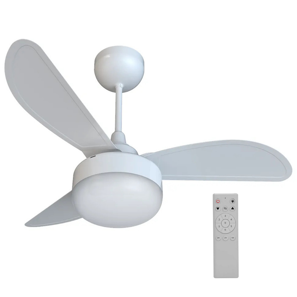 Ventilador de Teto Com Controle Inverter 3 Pás Fênix LED Bivolt Branco Ventisol em Oferta na Shopee
