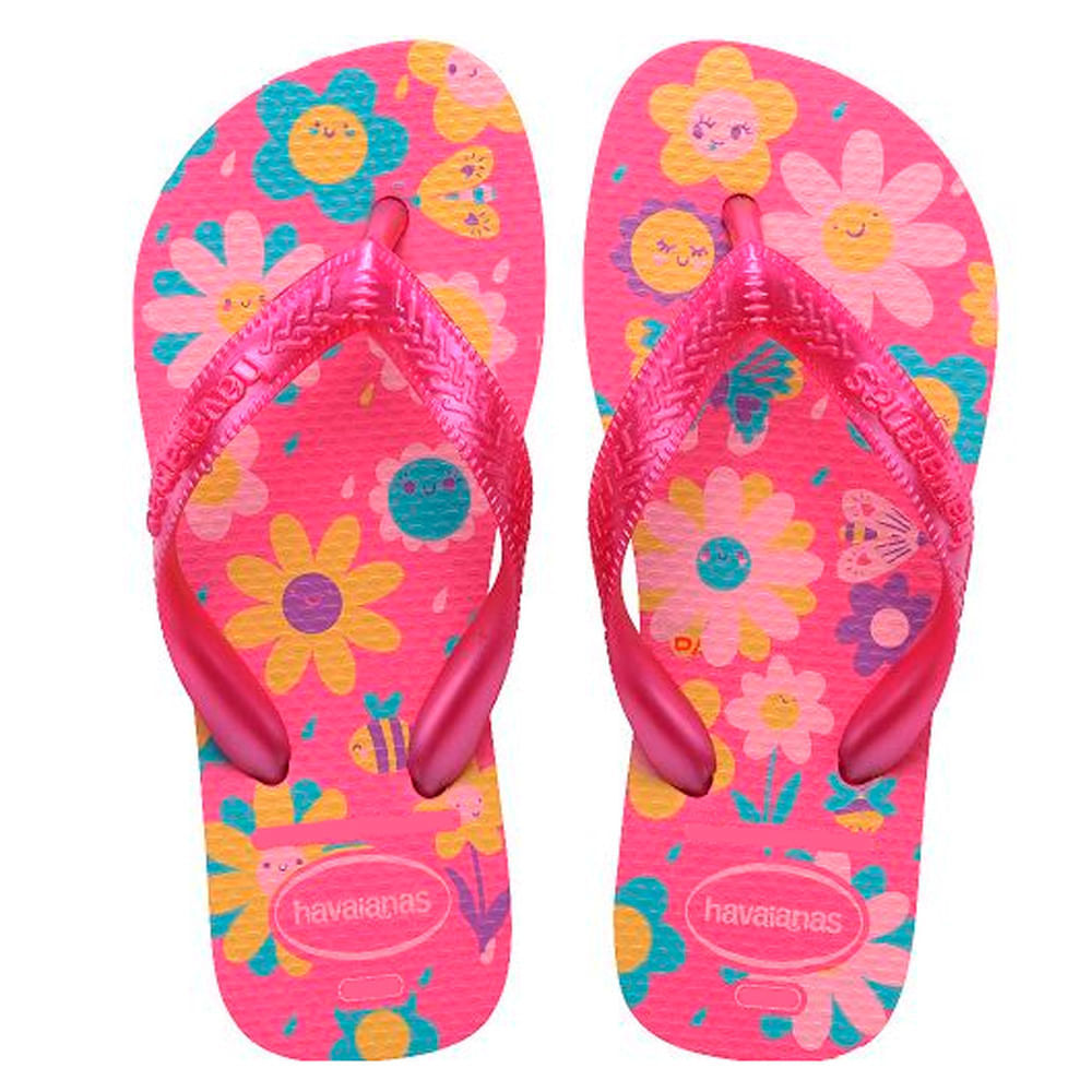Sandália Havainas Kids Flores Rosa Flux 27/28 1 Par em Oferta na Shopee