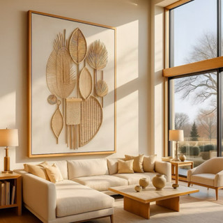 Quadro Decorativo Sala Folhagem Bege Gigante 1,10x80cm. Decore Sala Quarto Escritório Moderna Sem Moldura em Oferta na Shopee