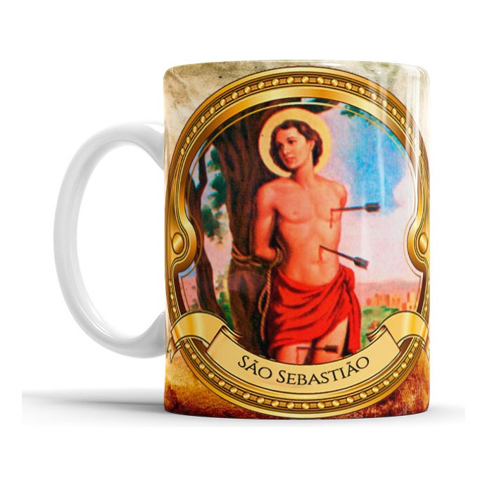 Caneca Santos Católicos São Sebastião  - Nv 325 Ml