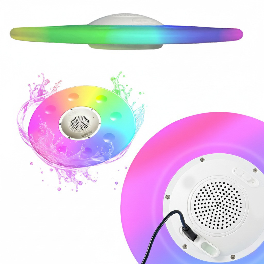 Caixa de Som Para Piscina Praia Festa Flutuante A Prova D'água Bluetooth Som Potente 20W LED Multicolor  Portátil