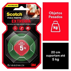 Kit 12 Fita Dupla Face Fixa Forte EXTREME 3M 24MM X 2M
