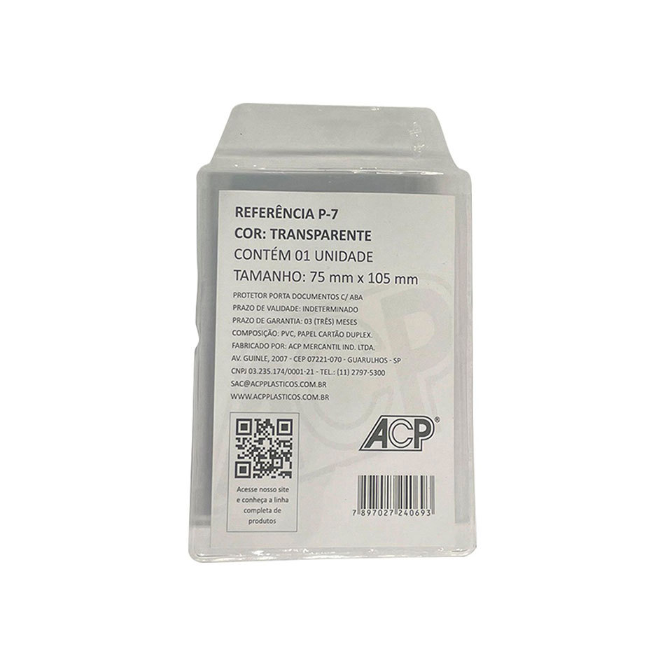 Porta documentos com aba P7 75x105mm unidade ACP em Oferta na Shopee