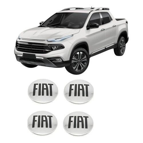 Kit 4 Calota Meio Roda Fiat Toro Ano 2016-2025 100266819 Cromado