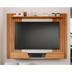 Painel Quarto p/ TV até 70 Pol Santiago c/ 2 Portas 180x135cm Cinamomo/Off White - Permóbili