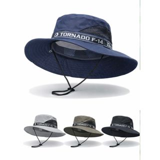 Chapéu Masculino Aba Larga para Trilha e Pesca Leve Respirável e Ajustável em Oferta na Shopee