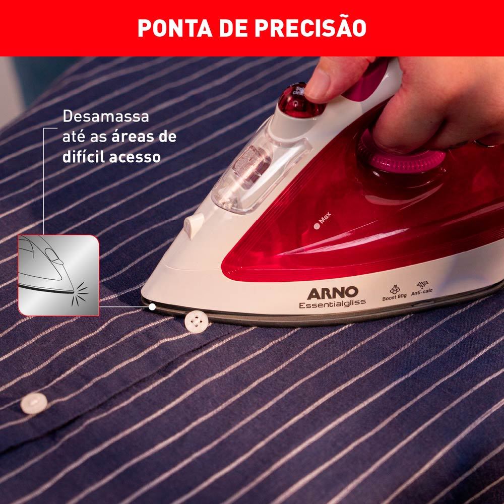 Ferro a Vapor Arno Essentialgliss com Base Antiaderente FMQ 220V em Oferta na Shopee