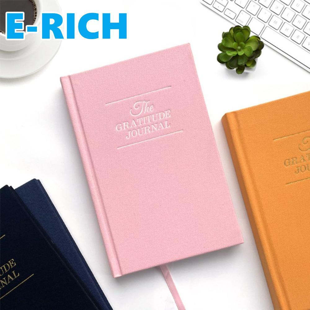 Imagem Caderno De Diário De Gratidão ERICH1 , Superfície Lisa De Papel A5 Programação De Capa Dura De Linho