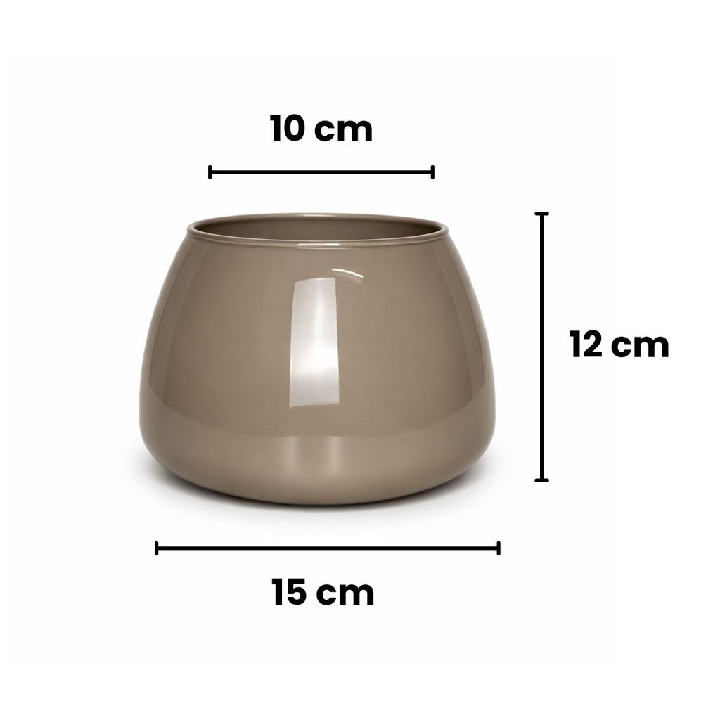 Vaso Redondo Largo de Vidro Cappuccino Vaso Decoração Casa · foto 2