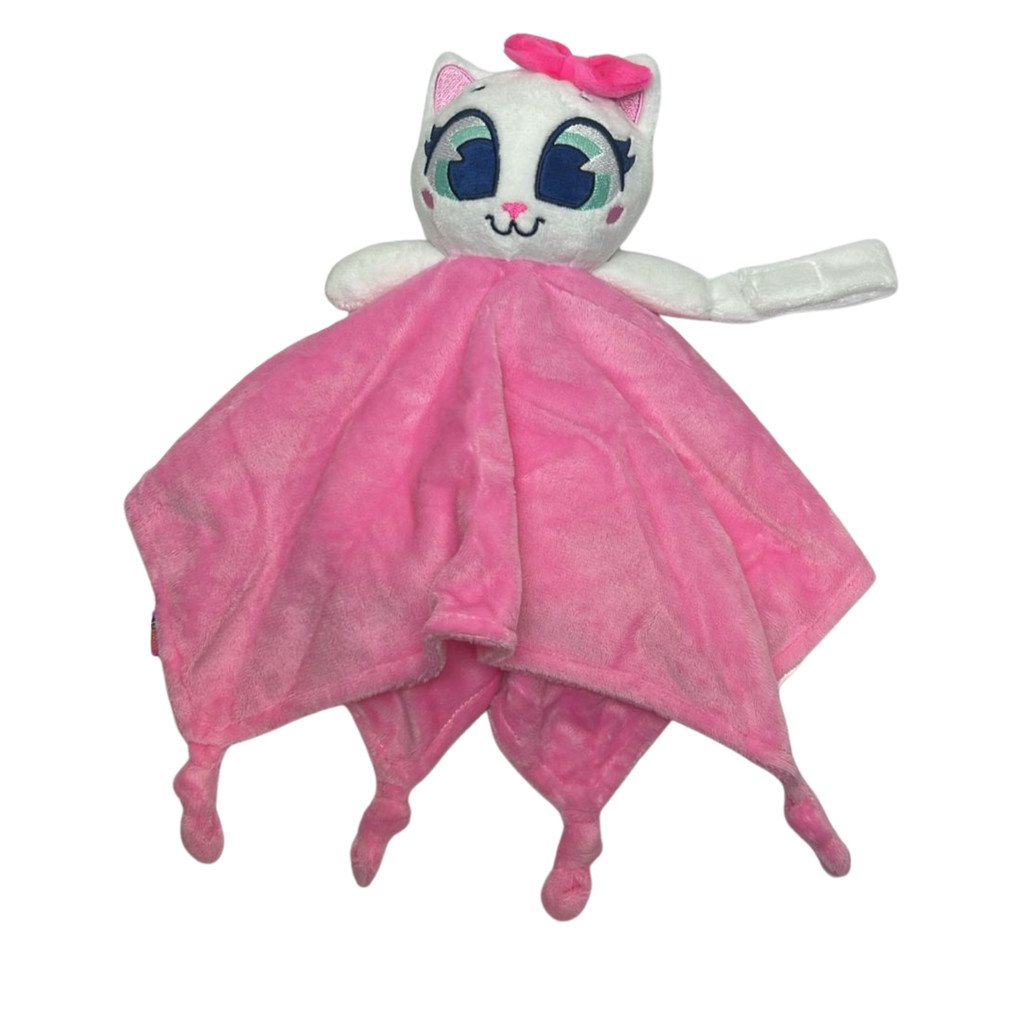 Naninha Bebê Gata Puket Pelúcia Porta Chupeta Chocalho Macia Conforto Sono