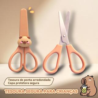 Tesoura Infantil de Segurança da Capivara  | Ponta Redonda | Ideal para Artesanato Escolar em Oferta na Shopee