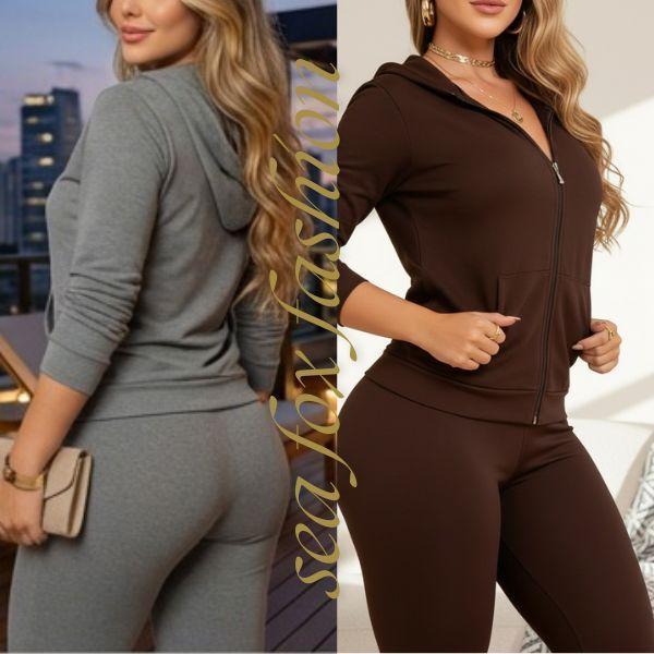 Conjunto Lanzinha Inverno Calça e Blusa com Bolsos Laterais Com Capuz