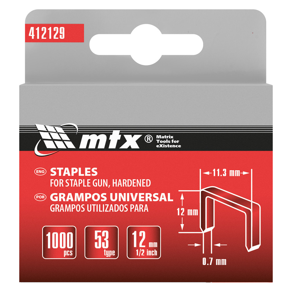 Grampos para Grampeador Tipo 53 12mm Temperado 1000 Peças MTX em Oferta na Shopee