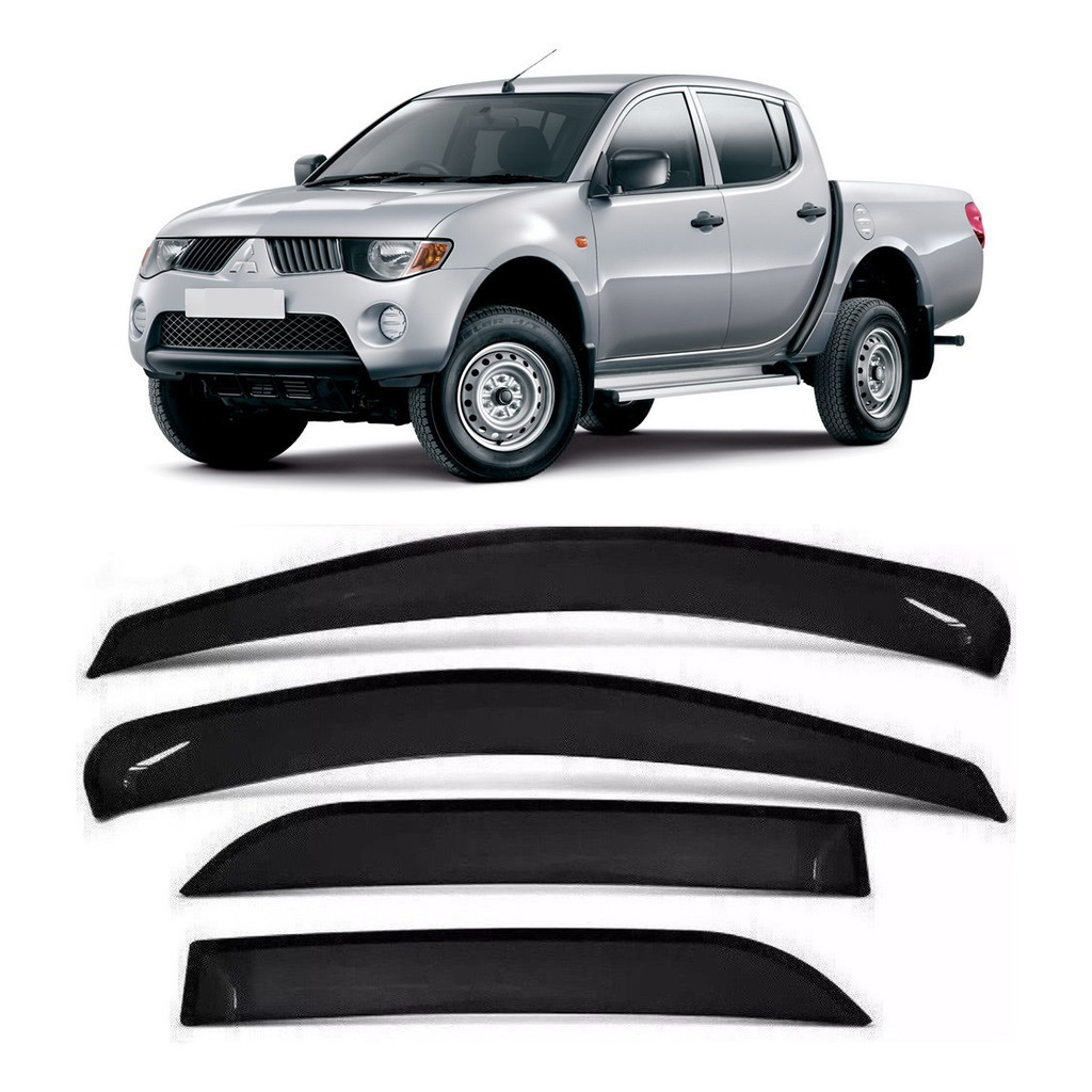 Calha Defletor Chuva Fume Mitsubishi L200 Triton 2007 2008 2009 2010 2011 2012 2013 2014 2015  2016