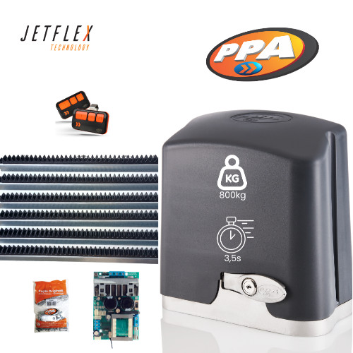 MOTOR DE PORTÃO RÁPIDO KIT DZ RIO R 800 JETFLEX 1/2 HP PPA