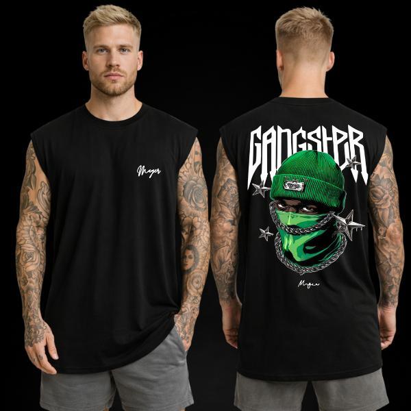 Regata Oversized Masculina Estampa Gangster Streetwear