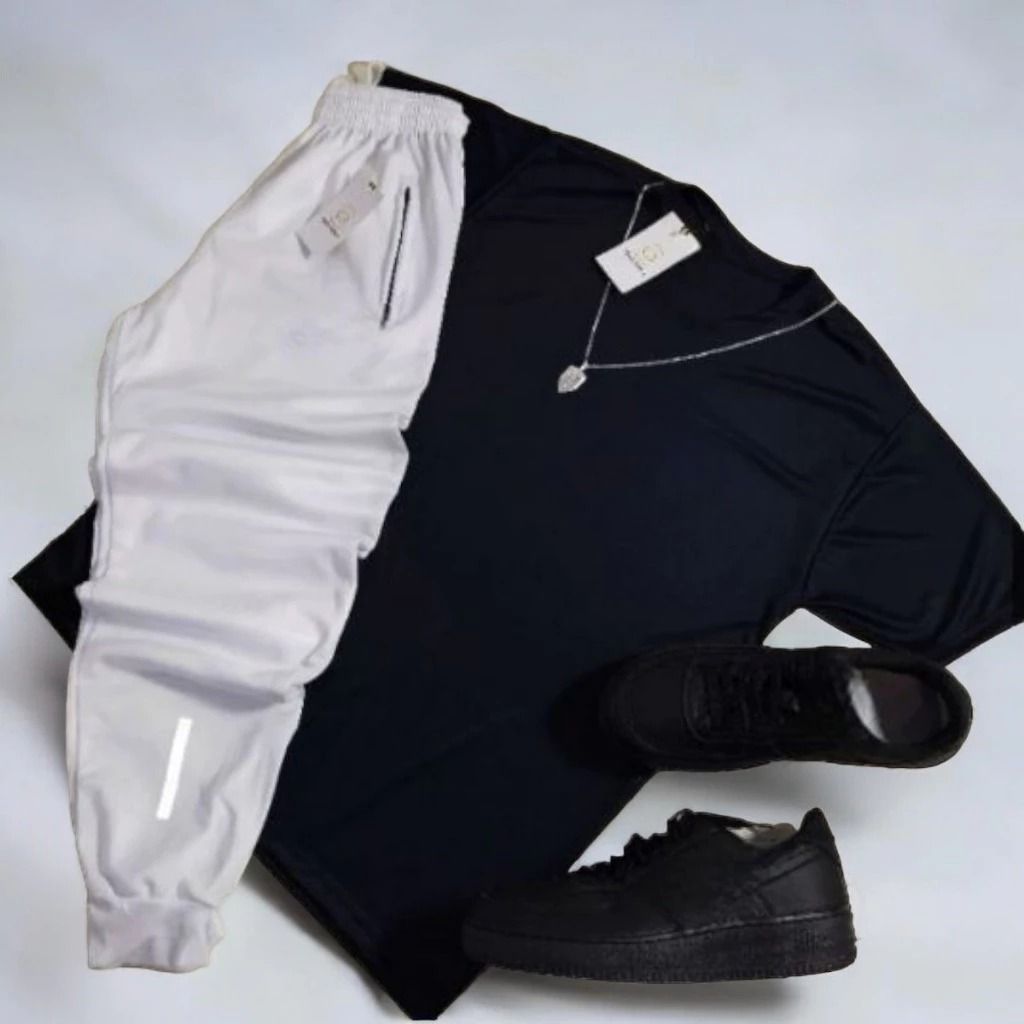 Kit Camiseta Dry Fit + Calça Jogger Refletiva Masculina Treino Academia