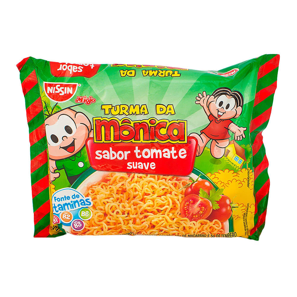 Macarrão Instantâneo Nissin Turma da Mônica Sabor Tomate Suave com 85g em Oferta na Shopee