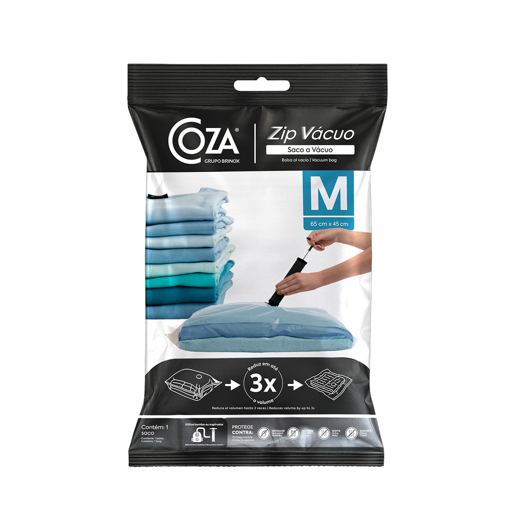 Saco a Vacuo Zip Vacuo M 65X45 cm Coza