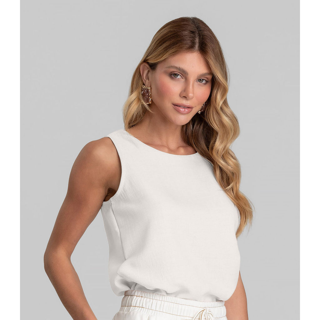 Regata Feminina em Tecido Dianna Bege