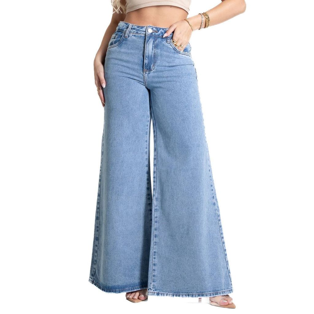 Calça Jeans Sawary Extra Wide Leg - 281604 em Oferta na Shopee