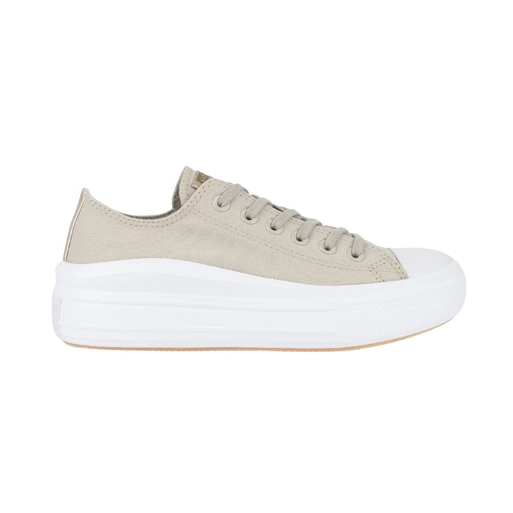 Tênis Converse Chuck Taylor All Star Move Bege com Plataforma, Estilo Urbano e Conforto para o Dia a Dia.