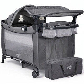 Berço Portátil com Trocador Mosquiteiro Som Luz e Vibração Dobrável para Viagem Bolsa de Transporte em Oferta na Shopee